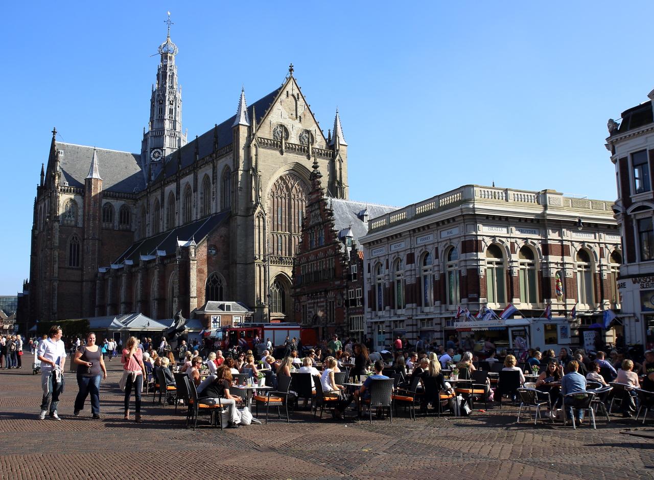 Photo Grote Markt en Haarlem, Voir, Café, Boire, Quartier - #1